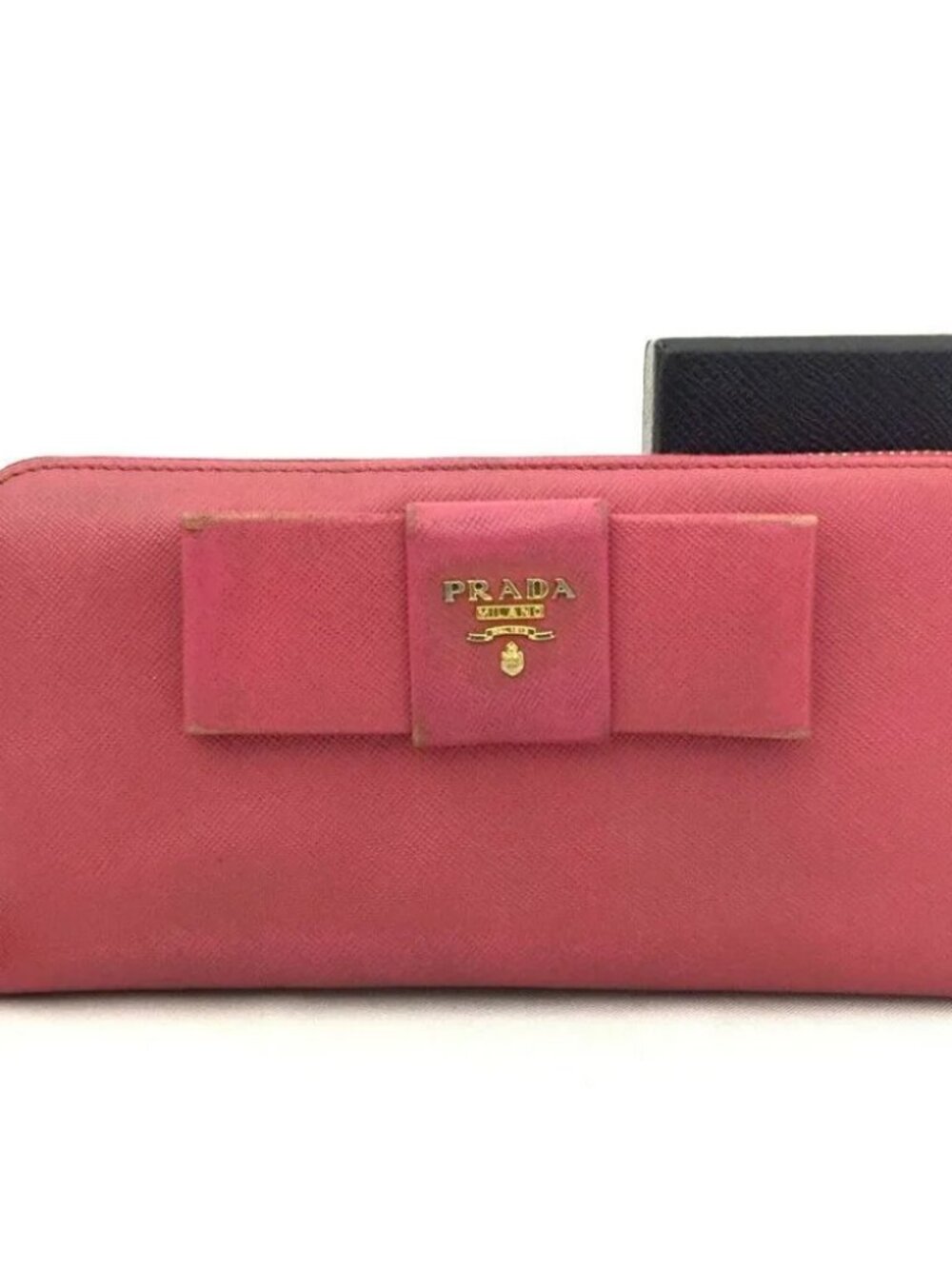 100% Authentic PRADA Saffiano Ribbon Leather Long - Picture 3 of 11
